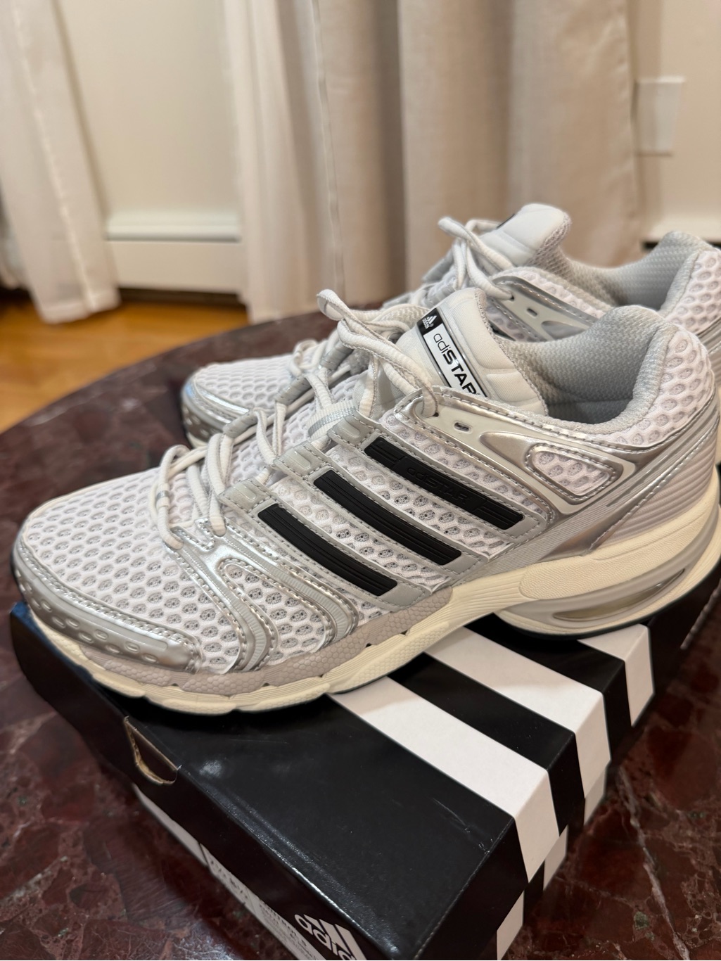 Adidas Adistar Control 5 Unisex Silver  Black Sneakers